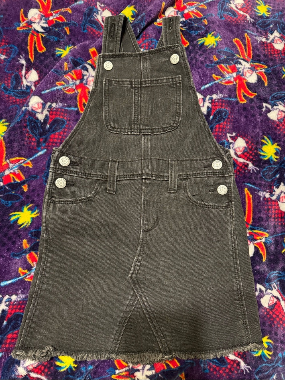 Old Navy Black Denim Kids Overall Skirt